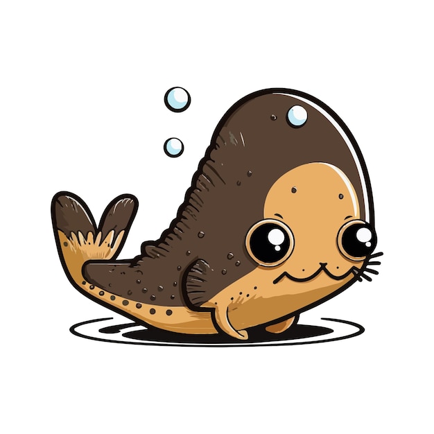 Vector cute catfish cartoon style