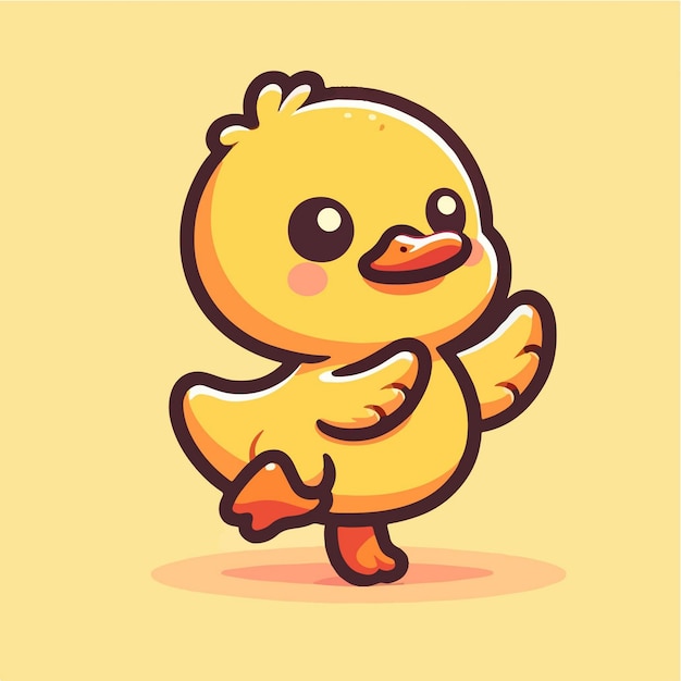 Vector cute chicken stand up with happy pose cartoon vector icon illustration animal