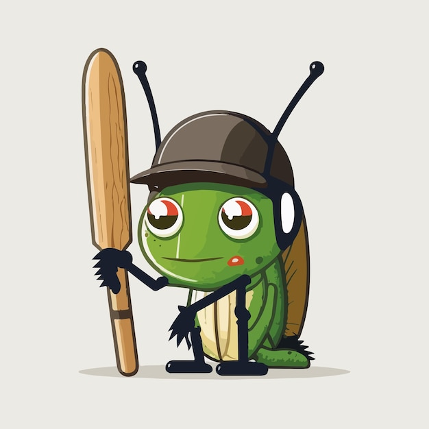 Vector cute cricket cartoon style