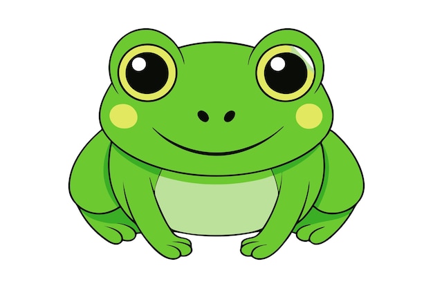 vector cute frog cartoon style