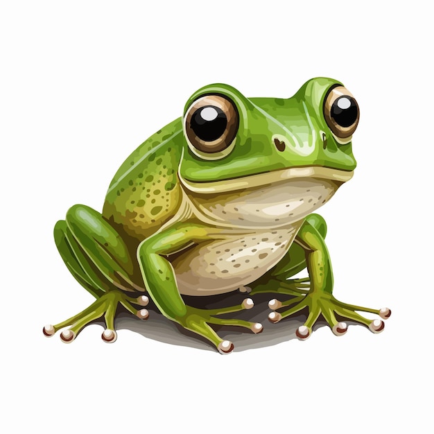 Vector cute frog cartoon style