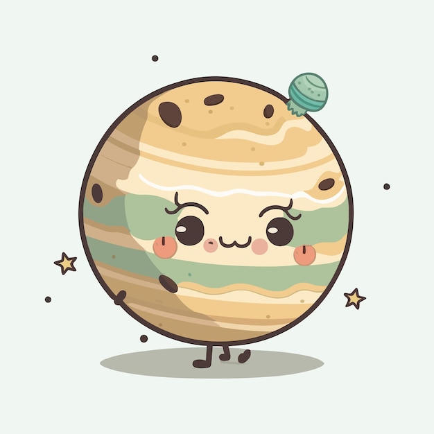 Vector cute jupiter cartoon style