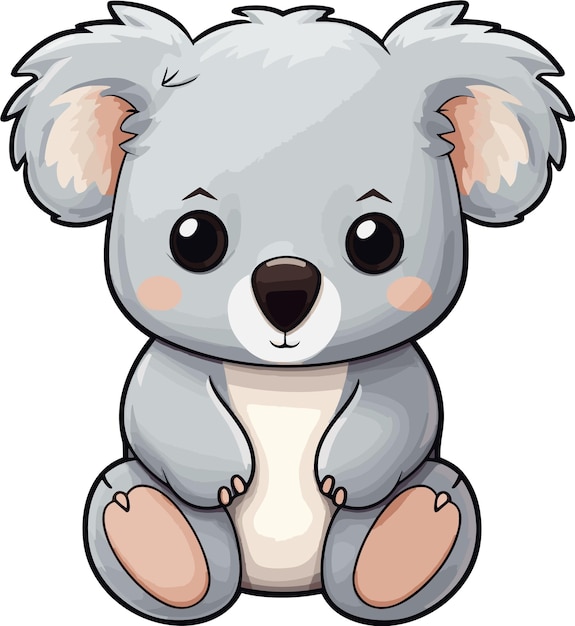 Vector cute koala cartoon character illustration