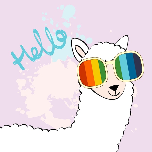 Vector vector cute llama