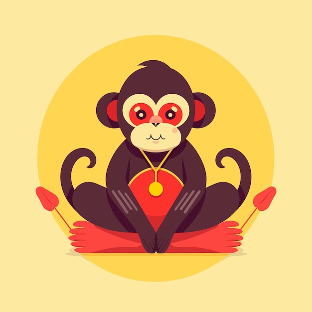 vector cute monkey meditation yoga cartoon vector icon illustration animal sport icon mascot design