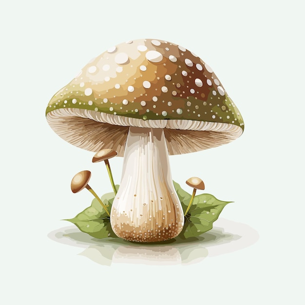 Vector cute mushrooms cartoon style