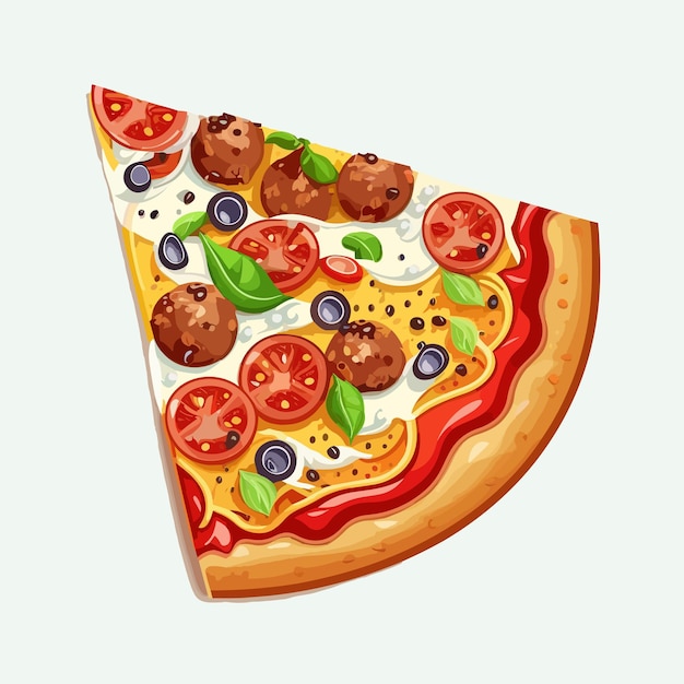 Vector cute pizzas cartoon style