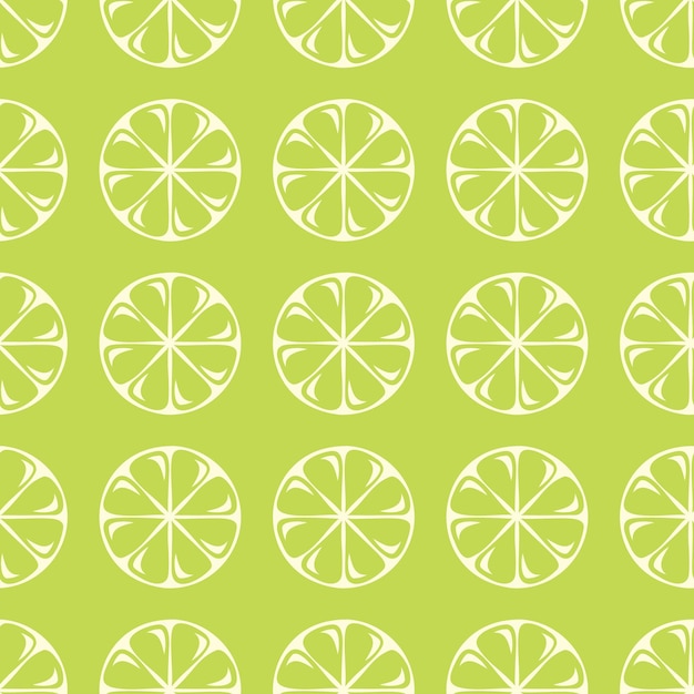 Vector cute seamless pattern White outline of a lemon slice on a green background Cute pattern for packaging paper design Modern Linear Art