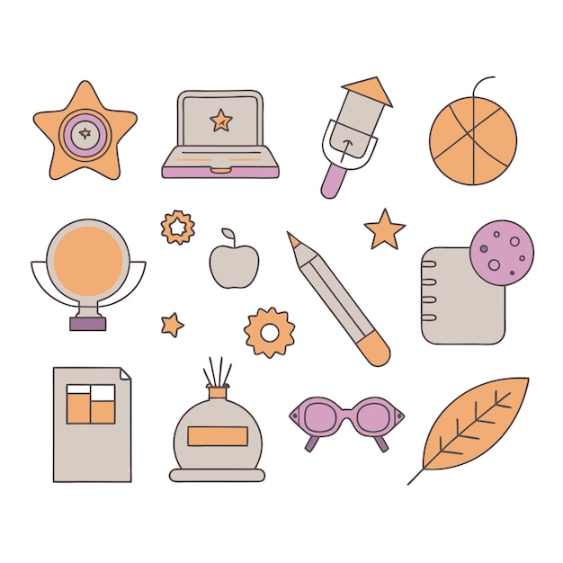 Vector Cute sticker collections