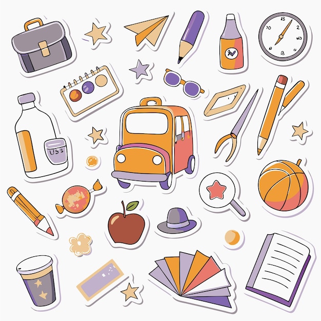 Vector Cute sticker collections