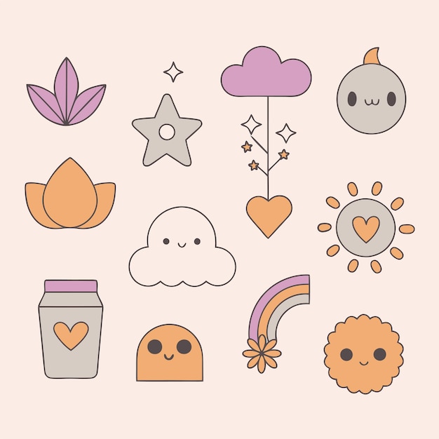 Vector Cute sticker collections