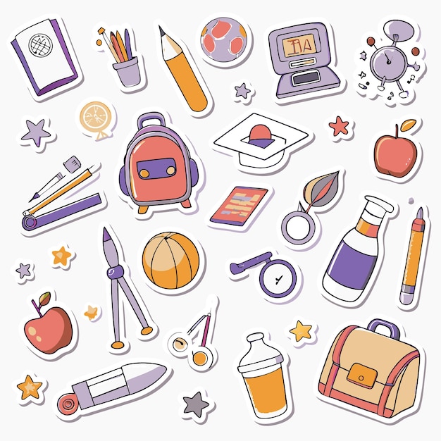 Vector Cute sticker collections