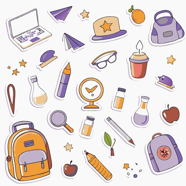 Vector Cute sticker collections