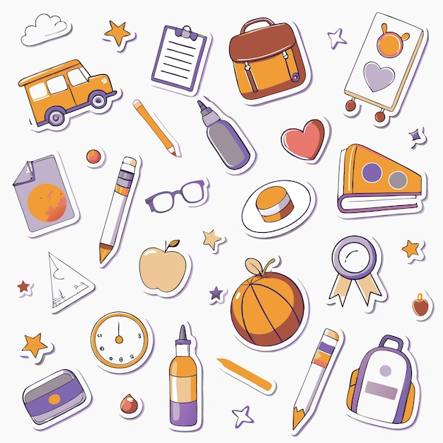 Vector Cute sticker collections