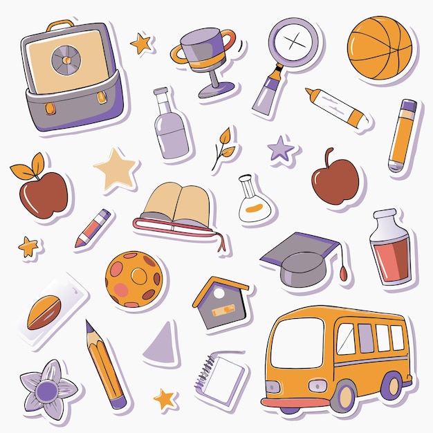 Vector Cute sticker collections