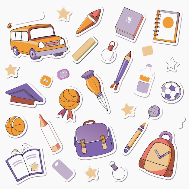 Vector Cute sticker collections