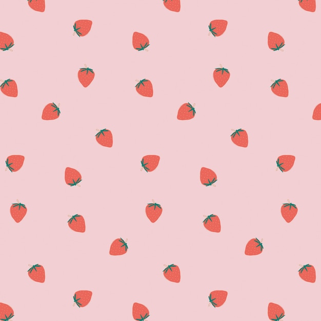 Vector cute strawberry pattern pastel background