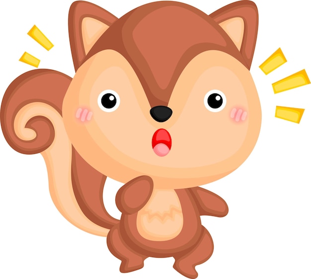 a vector of a cute surprised squirrel