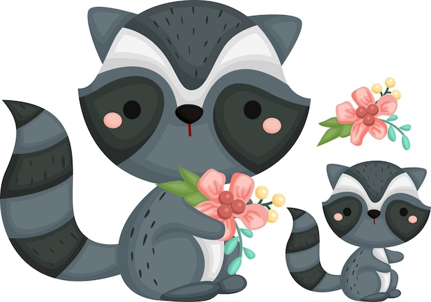 a vector of a cute ____ with a flower wreath