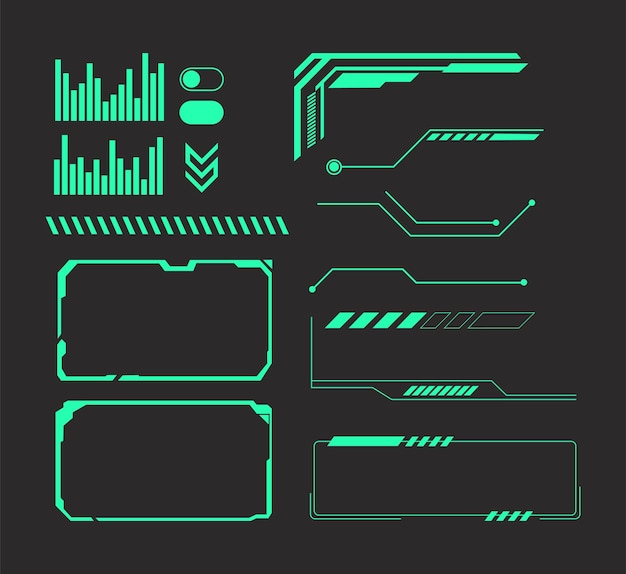 Vector cyberpunk futuristic elements