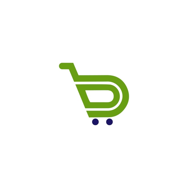 Vector d letter shopping logo ecommerce shop