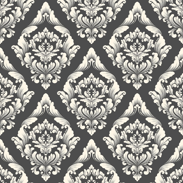 Vector damask seamless pattern background