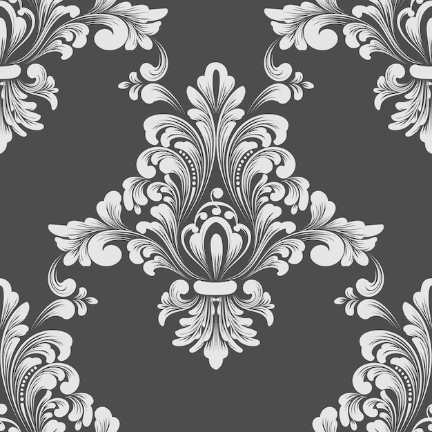 Vector damask seamless pattern element. Classical luxury old fashioned damask ornament, royal victorian seamless texture for wallpapers, textile, wrapping. Exquisite floral baroque template.