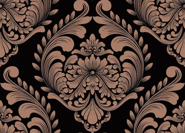 Vector vector damask seamless pattern element classical luxury old fashioned damask ornament royal victorian seamless texture for wallpapers textile wrapping exquisite floral baroque template