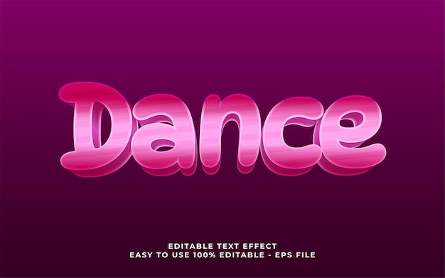 Vector dance editable font typography template text effect lettering vector illustration logo