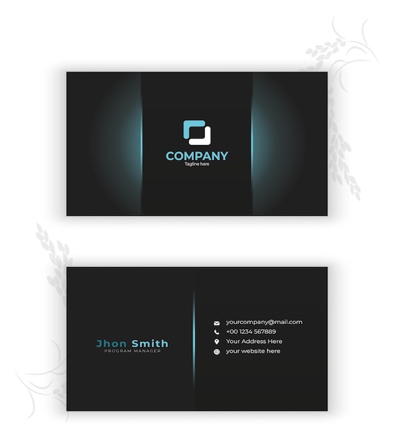 Vector dark stylish business card template