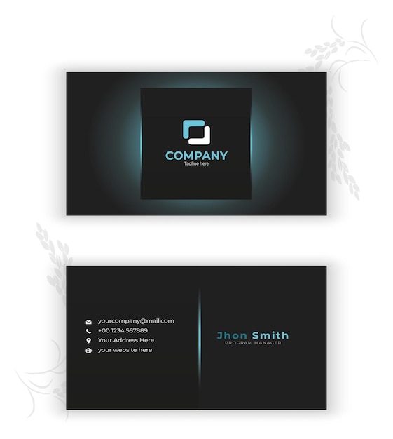 Vector dark stylish business card template