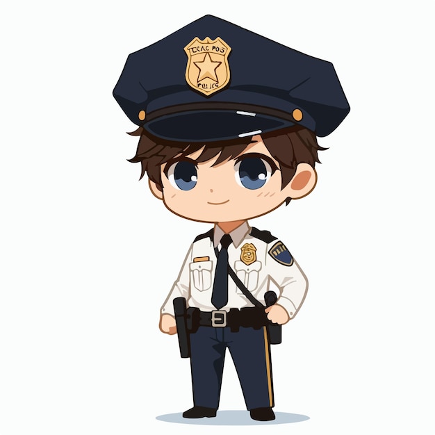 Vector of a dashing police officer