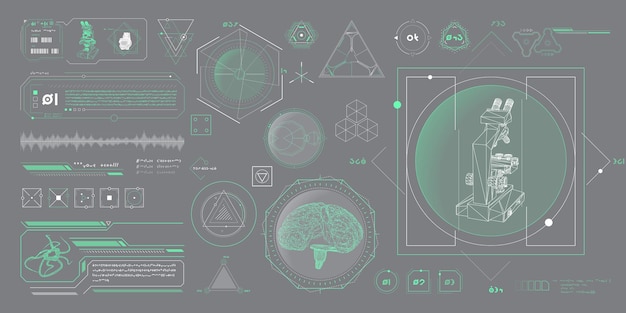 Vector data elements for scifi interface infographics