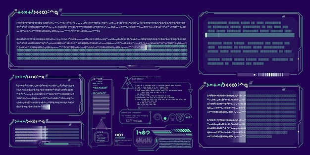 Vector data elements for scifi interface infographics