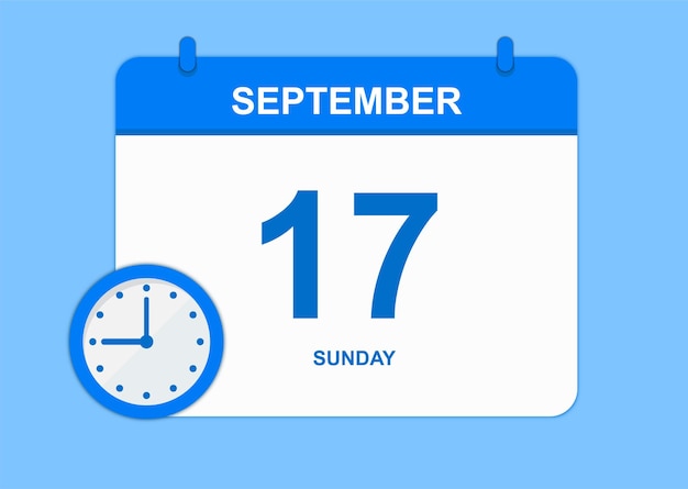 Vector day calendar september calendar icon