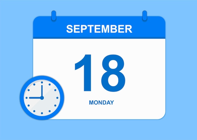 Vector day calendar september calendar icon