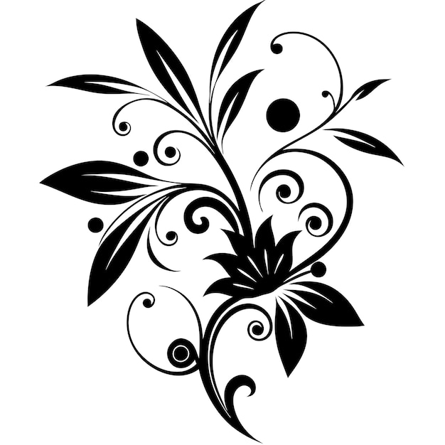 Vector decorative floral design isolated white background 13