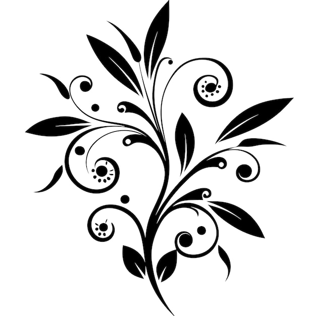 Vector decorative floral design isolated white background 1