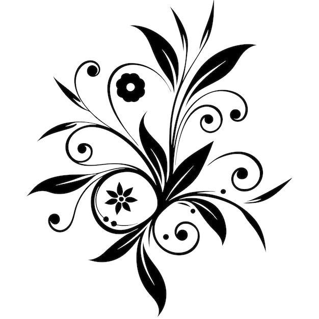 Vector decorative floral design isolated white background 21