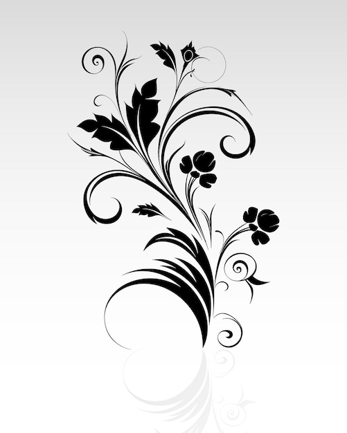 Vector Decorative floral design with white background