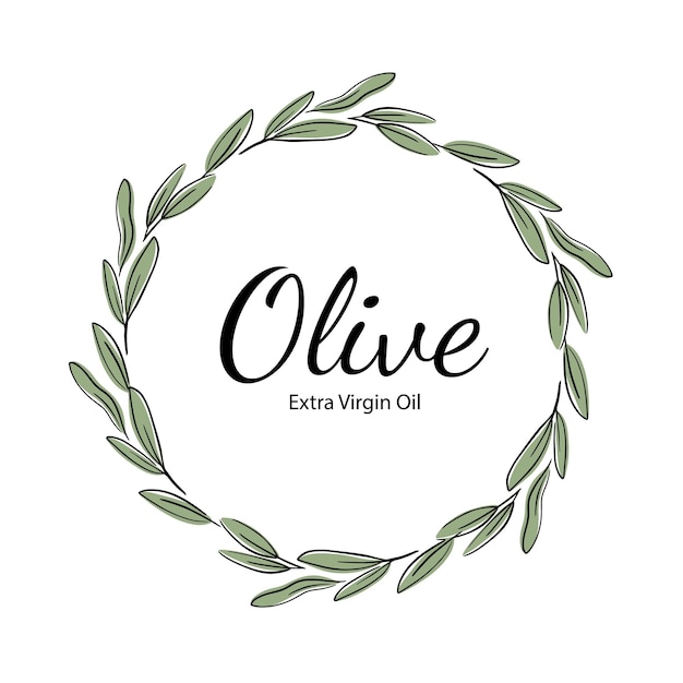 Vector decorative wreath olive branchFor labels packaging