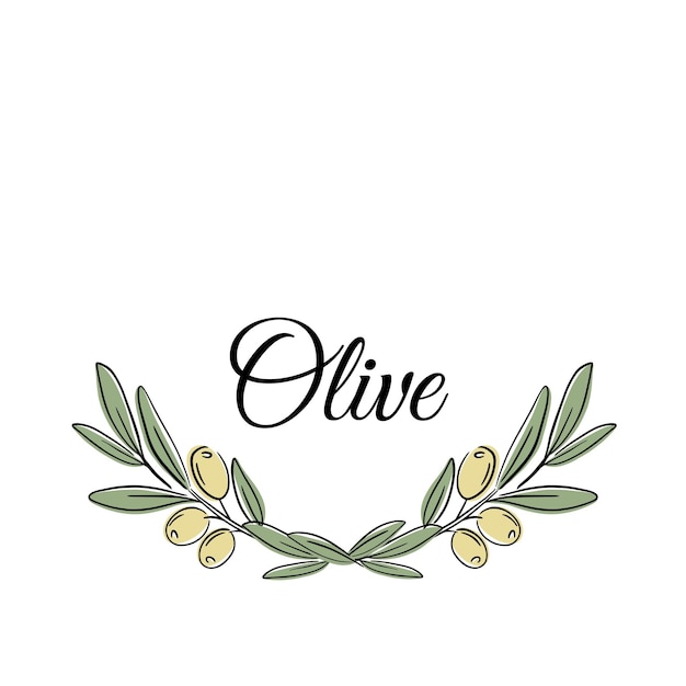 Vector decorative wreath olive branchFor labels packaging