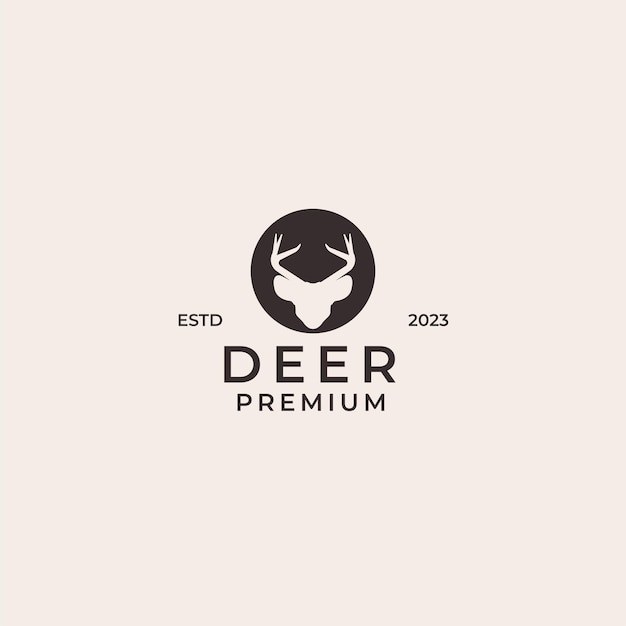 Vector deer logo design template illustration idea