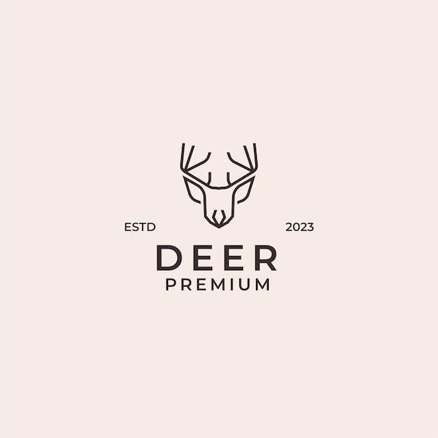 Vector deer logo design template illustration idea