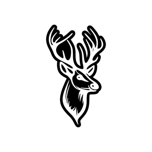 Vector deer logo featuring a simplistic black and white design