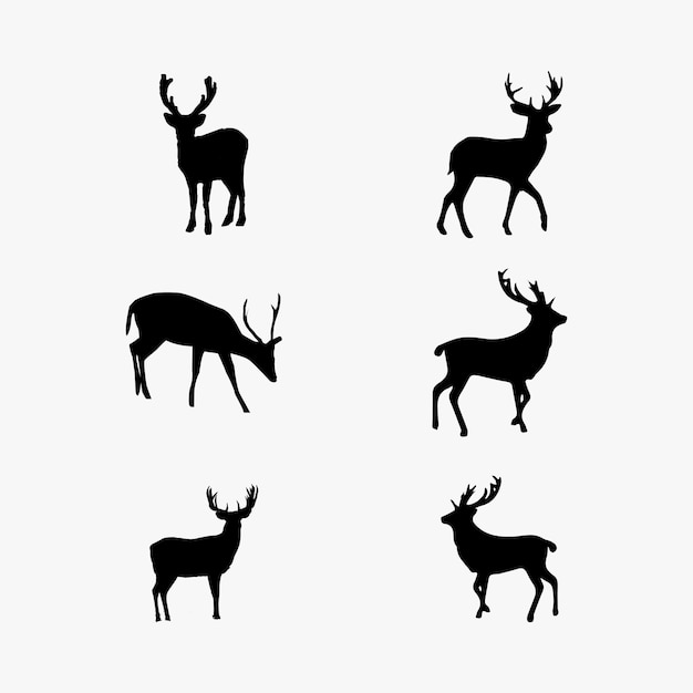 Vector Deer Silhouette Bundle