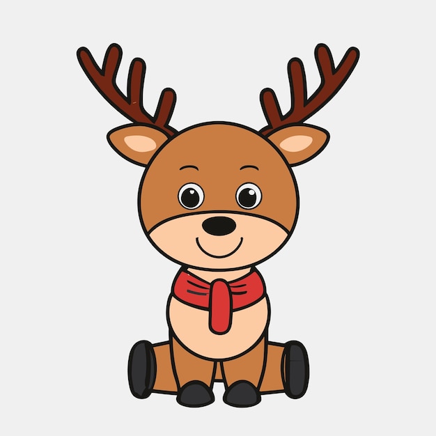 Vector deer with christmas