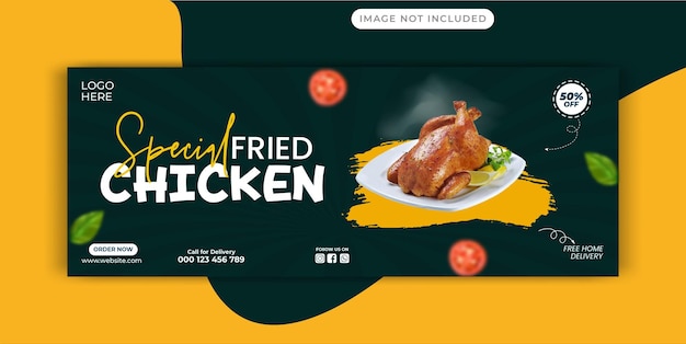 Vector delicious chicken food menu promotion social media Instagram story banner template