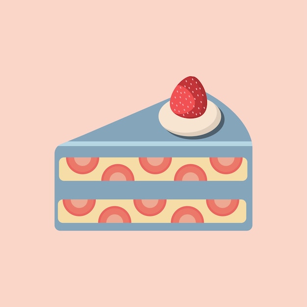 Vector vector delicious slice of beautiful cake illustration