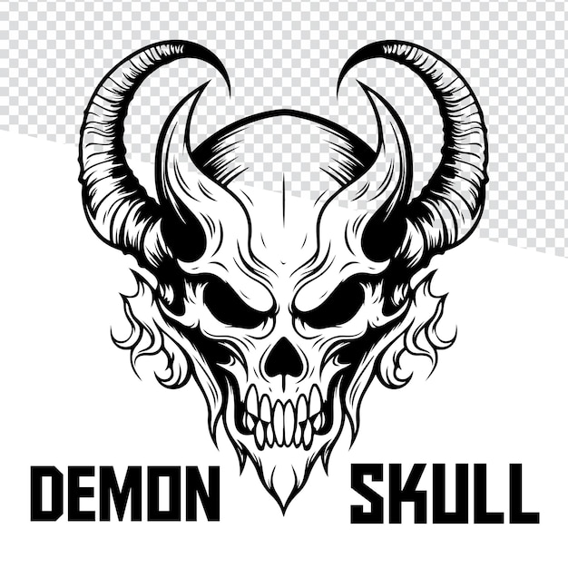 Vector vector demon skull design logo label emblem sign poster tshirt